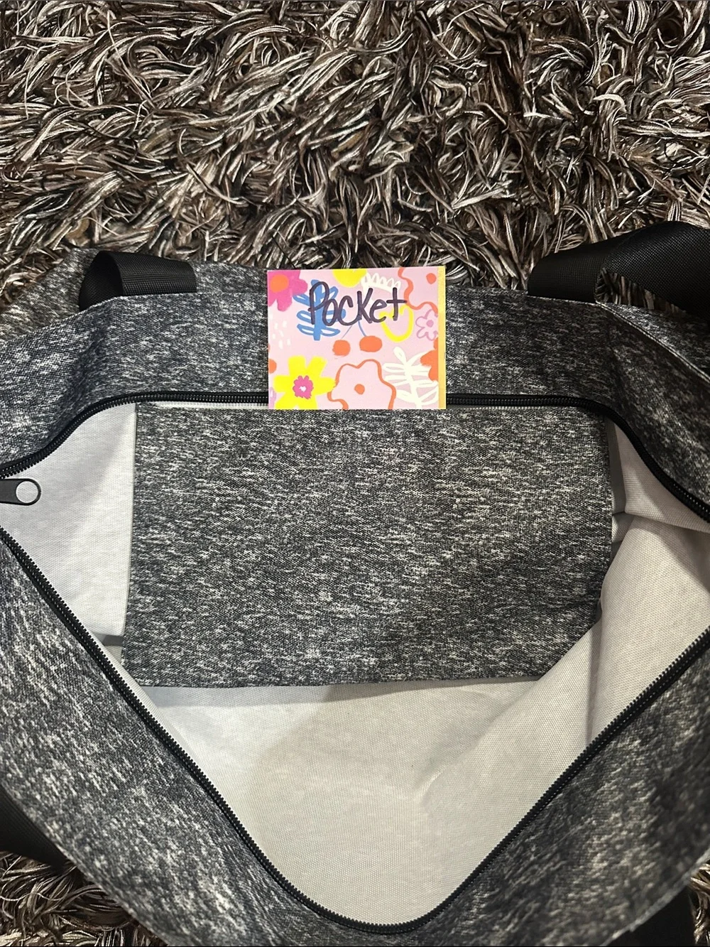 PINK Victoria’s Secret Heathered Gray & Silver Logo Tote Bag